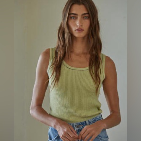 By Together Mira Sleeveless Top in Lime - Picture 1 of 4